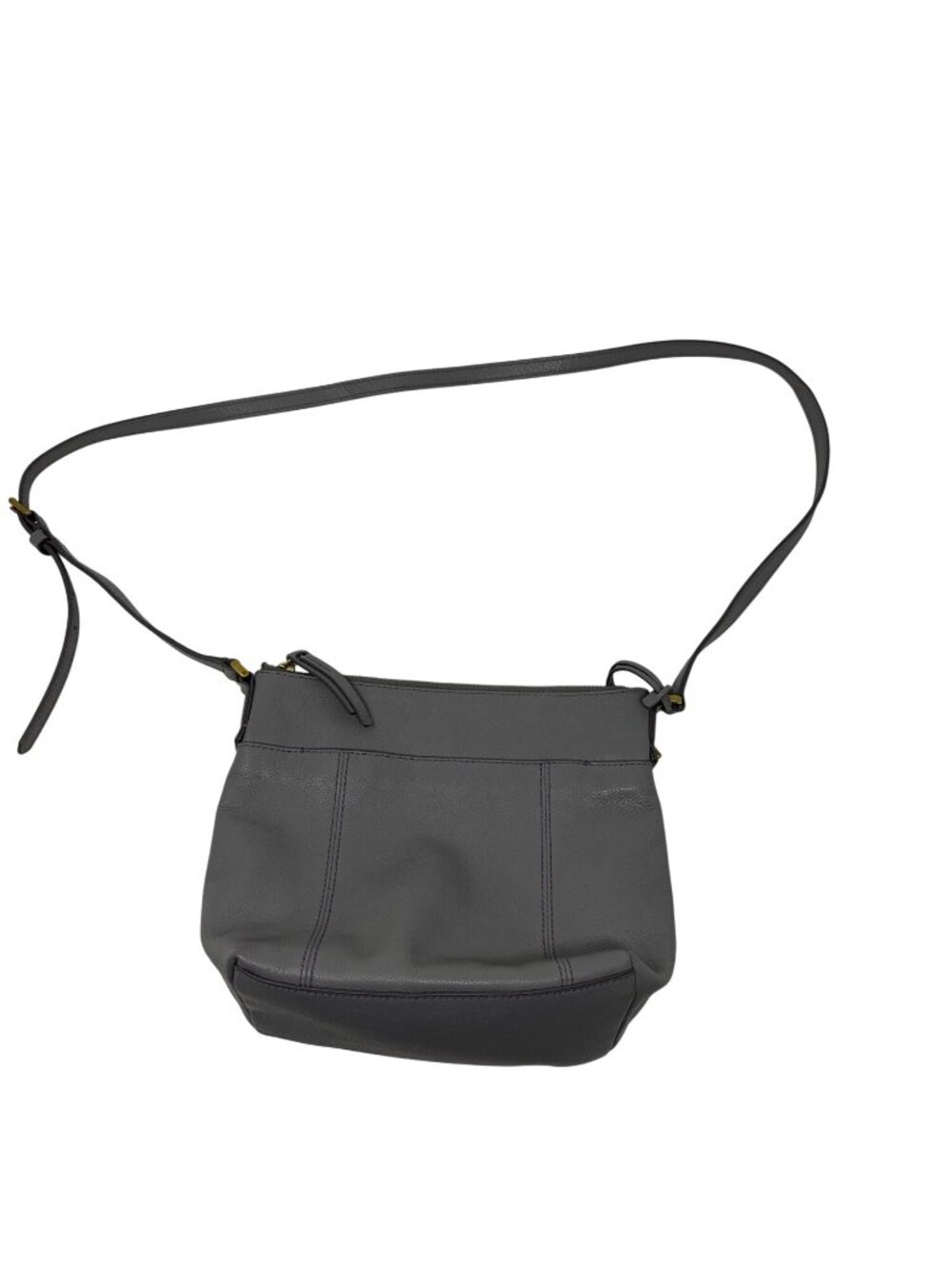 Fossil Tinsley Gray Pebbled Cowhide Leather Crossbody Bag Purse